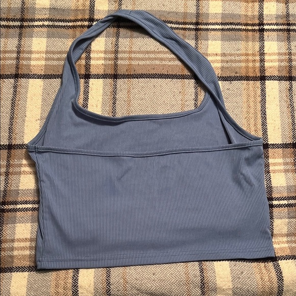 Blue Ribbed Halter Top - Picture 2 of 2